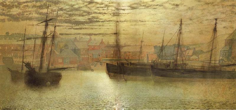 Atkinson Grimshaw Whitby Harbour china oil painting image